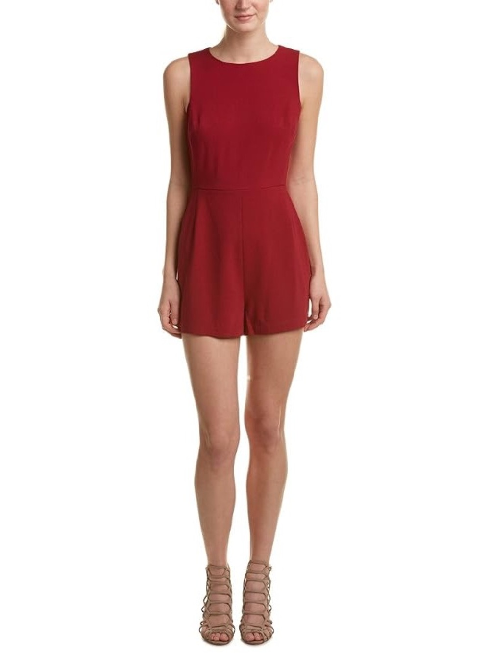 BCBG Helena Sleeveless Ruby Red Romper, Size 2
